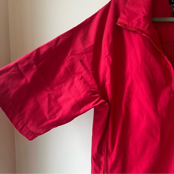 IZOD Golf Windbreaker Jacket Red Quarter Zip Pullover Men’s Size S Mesh Lined - Picture 3 of 9